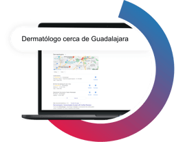 vista principal de las busquedas en Google de dermatologos en guadalajara